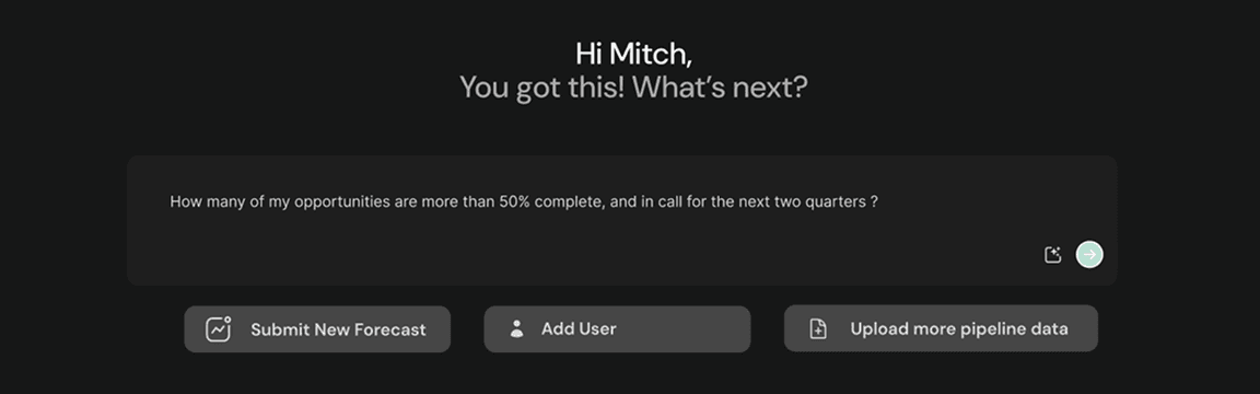 AI chat interface mockup